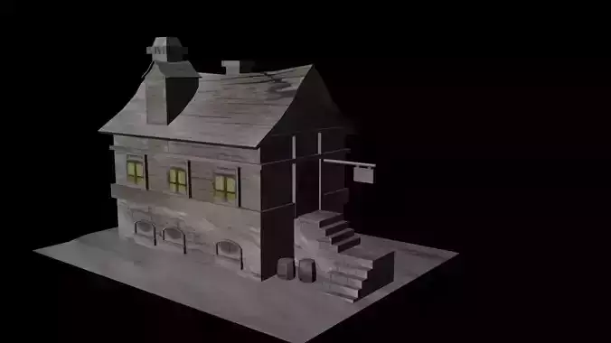 Low poly model of MMO House 4