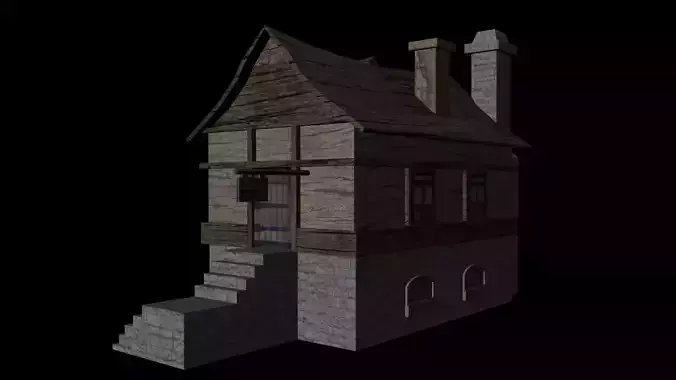Low poly model of MMO House 4