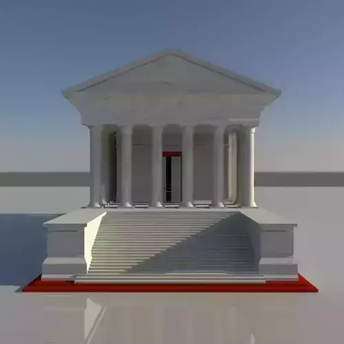 Low poly model of Deamon Temple 3D model