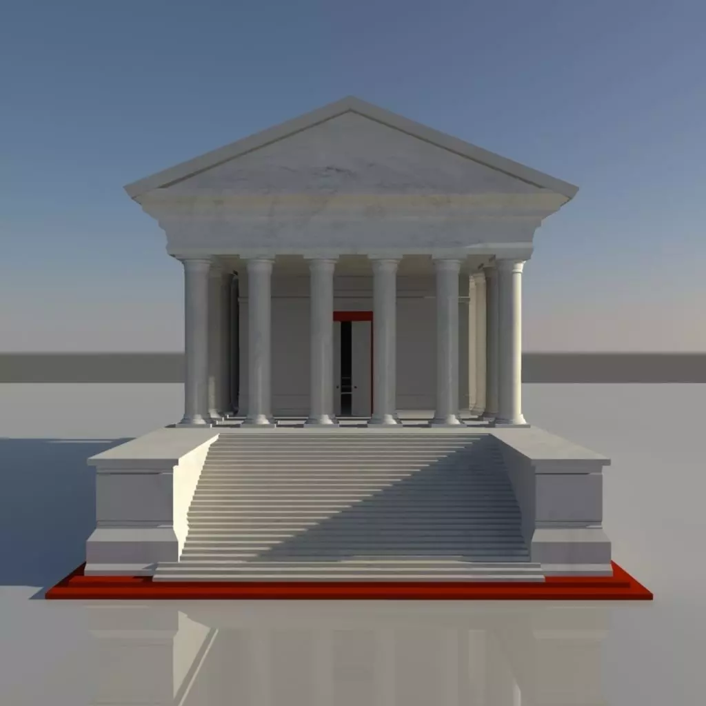 Low poly model of Deamon Temple 3D model_0