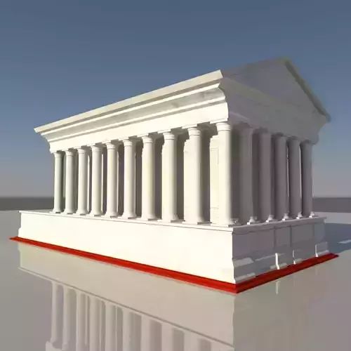 Low poly model of Deamon Temple