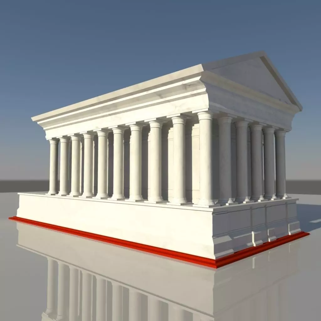 Low poly model of Deamon Temple 3D model_1