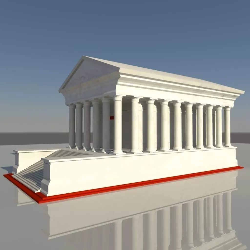 Low poly model of Deamon Temple 3D model_2