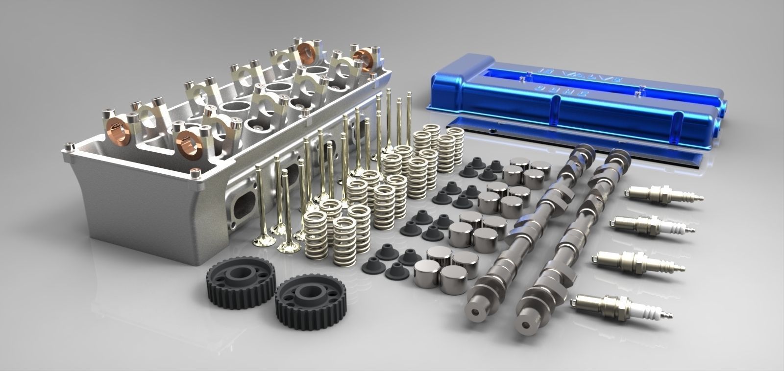 Engine head 3D Model .ige .igs .iges .wrl .wrz .stp