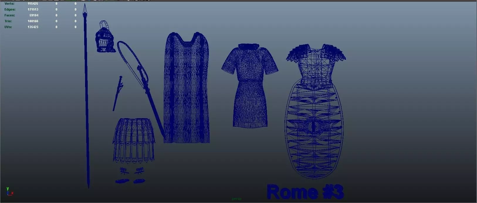 Low poly model of Ancient Rome Decurion 3D model_5