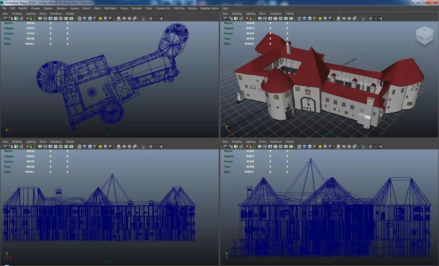 Low poly model of Fotress Varazdin 3D model_6