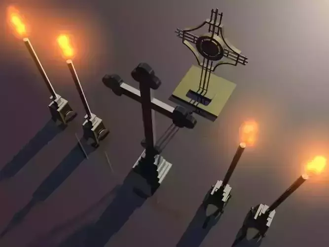 Low poly model of Church elements