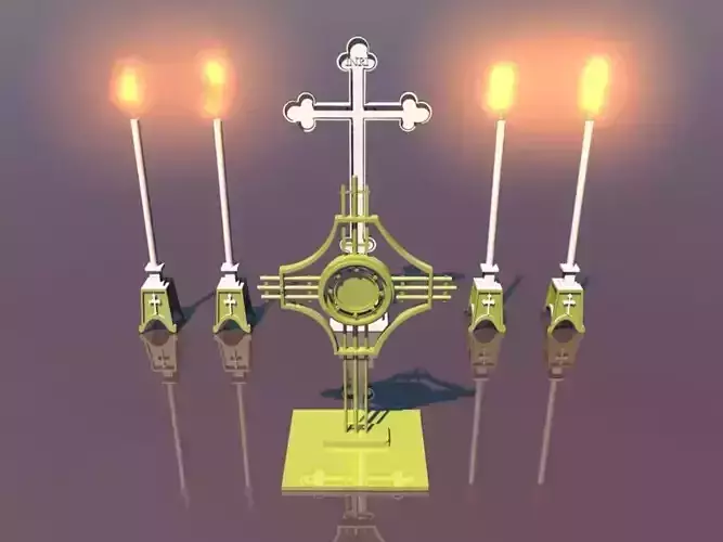 Low poly model of Church elements