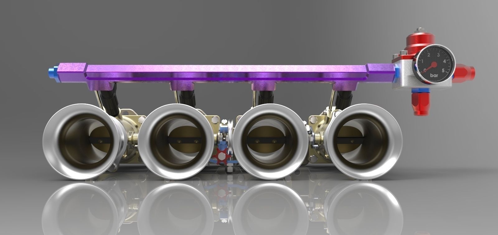 Individual throttle bodies 3D model_2