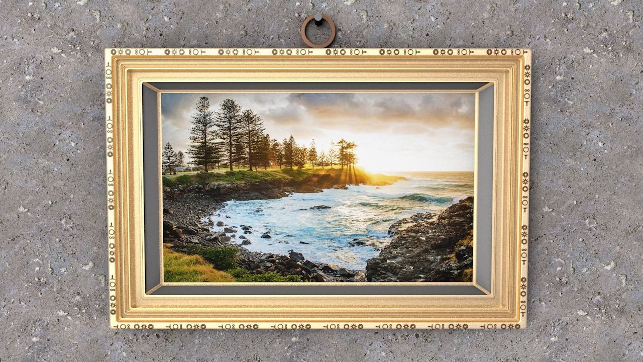 Ornate picture frame Low-poly 3D model_1