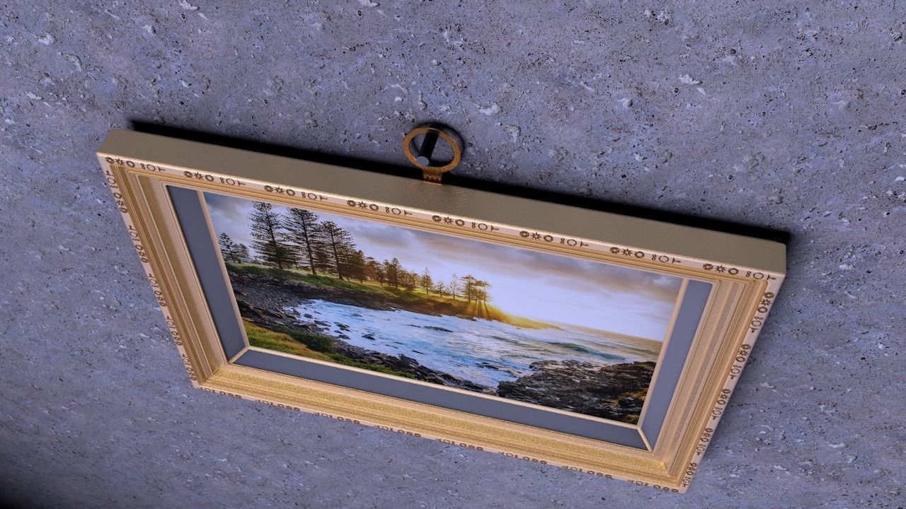Ornate picture frame Low-poly 3D model_2