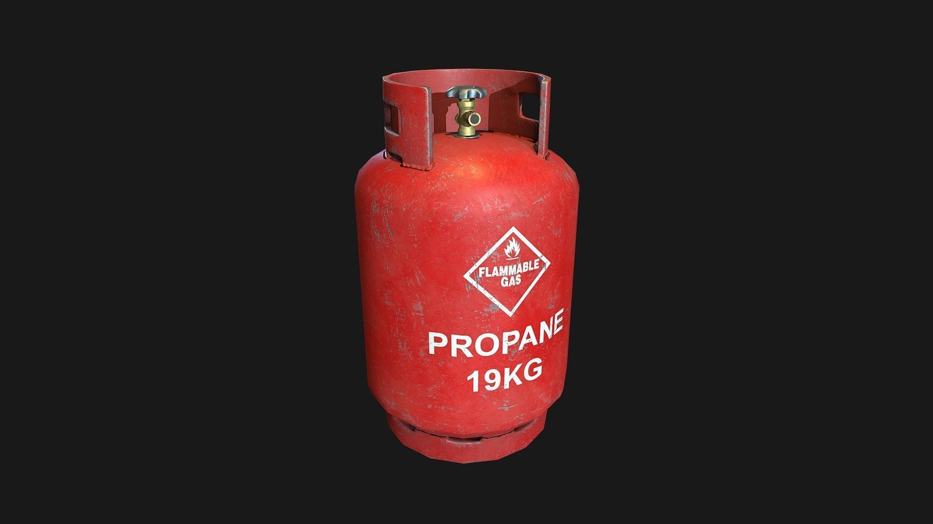 Low Poly PBR 19kg Gas Bottle with Storage Cage Low-poly 3D model_6