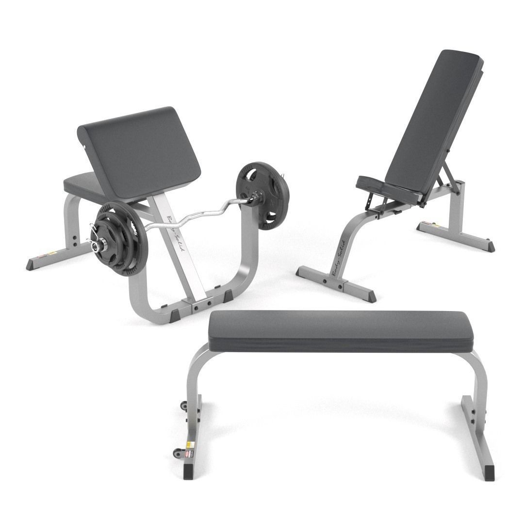 Large set for the gym by Bodysolid 3D model_10