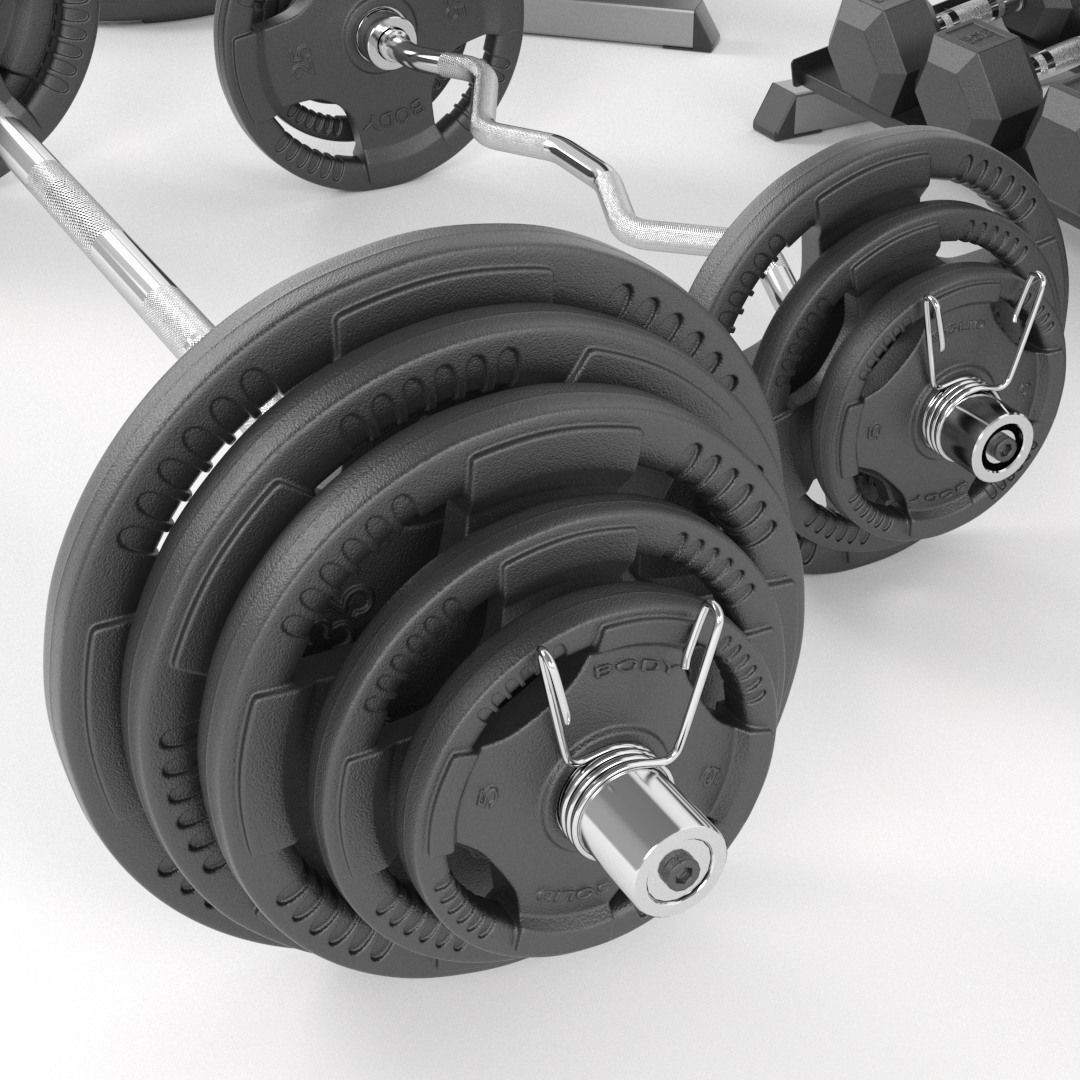 Large set for the gym by Bodysolid 3D model_9