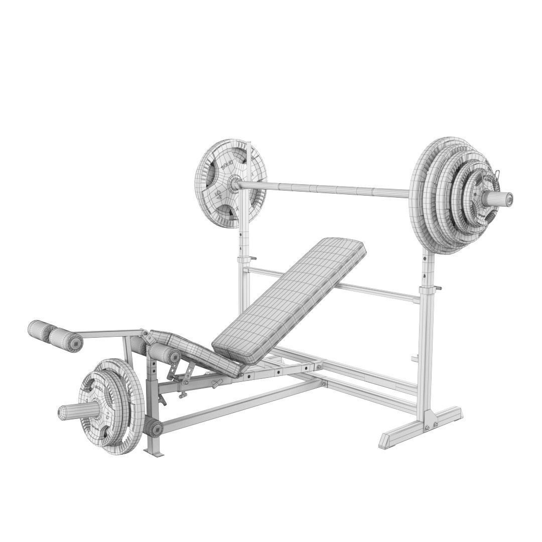 Large set for the gym by Bodysolid 3D model_17