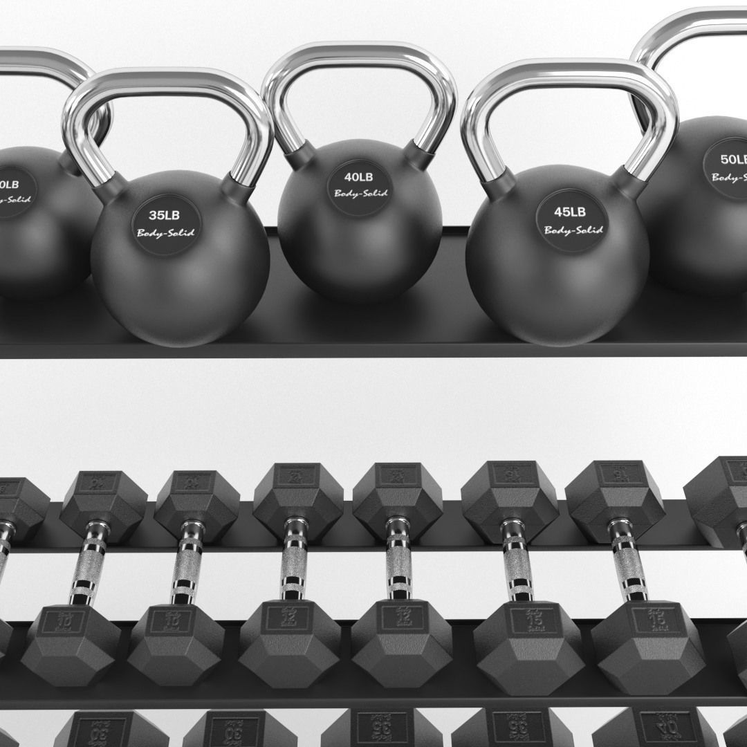 Large set for the gym by Bodysolid 3D model_6