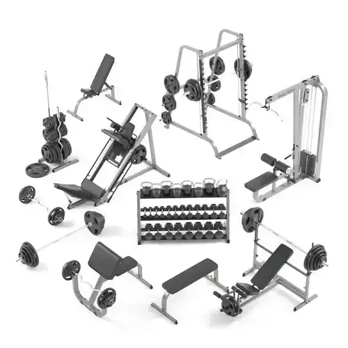 Large set for the gym by Bodysolid 3D model