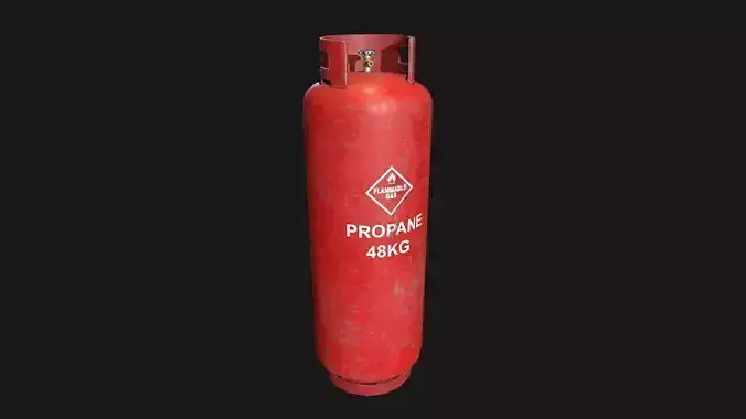 Low Poly PBR 48kg Gas Bottle