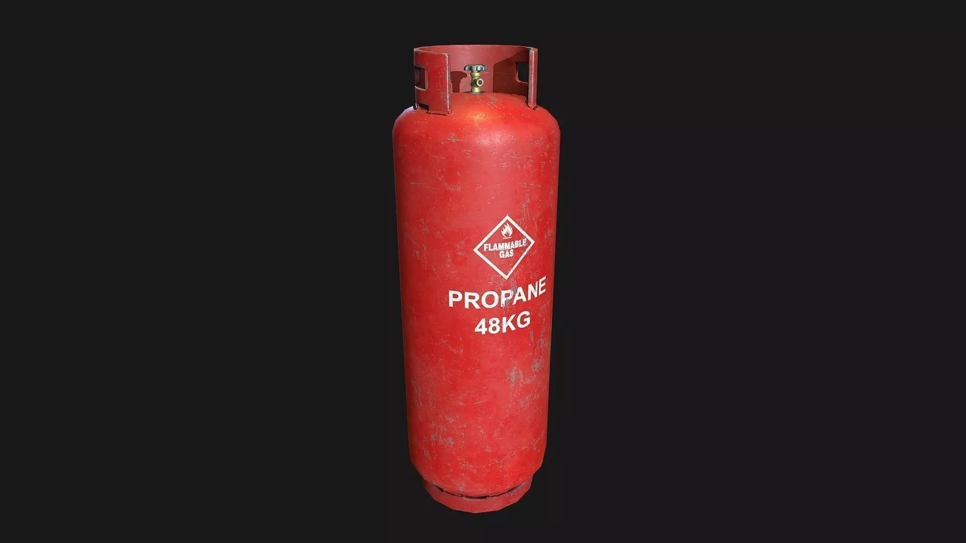Low Poly PBR 48kg Gas Bottle Low-poly 3D model_0