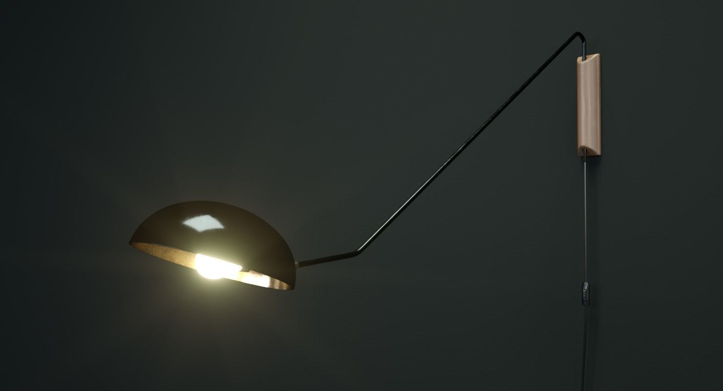  Modern Black  Wall Lamp 3D model_3