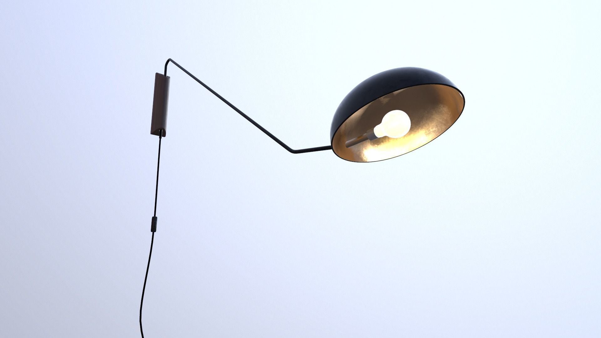  Modern Black  Wall Lamp 3D model_2