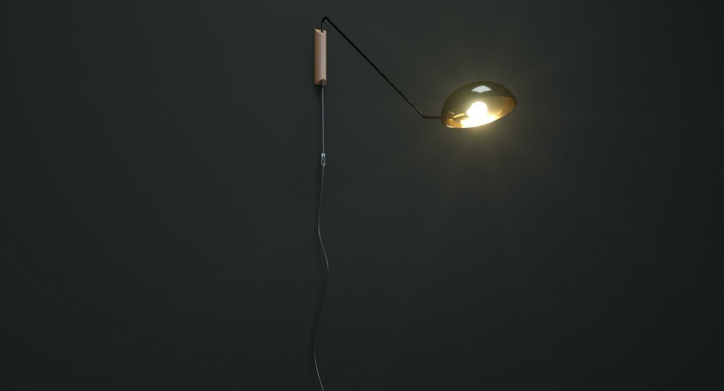  Modern Black  Wall Lamp 3D model_4