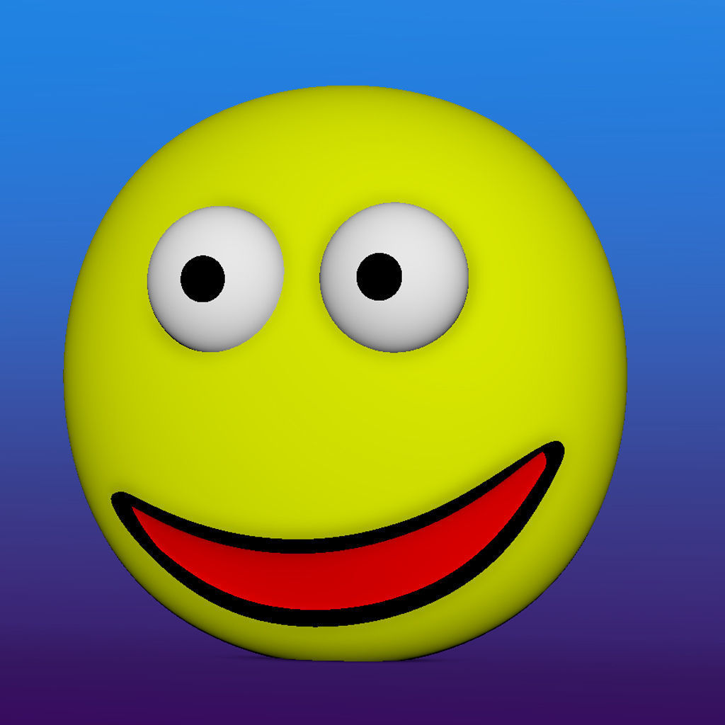 Smiley Face emoji Low-poly 3D model_1