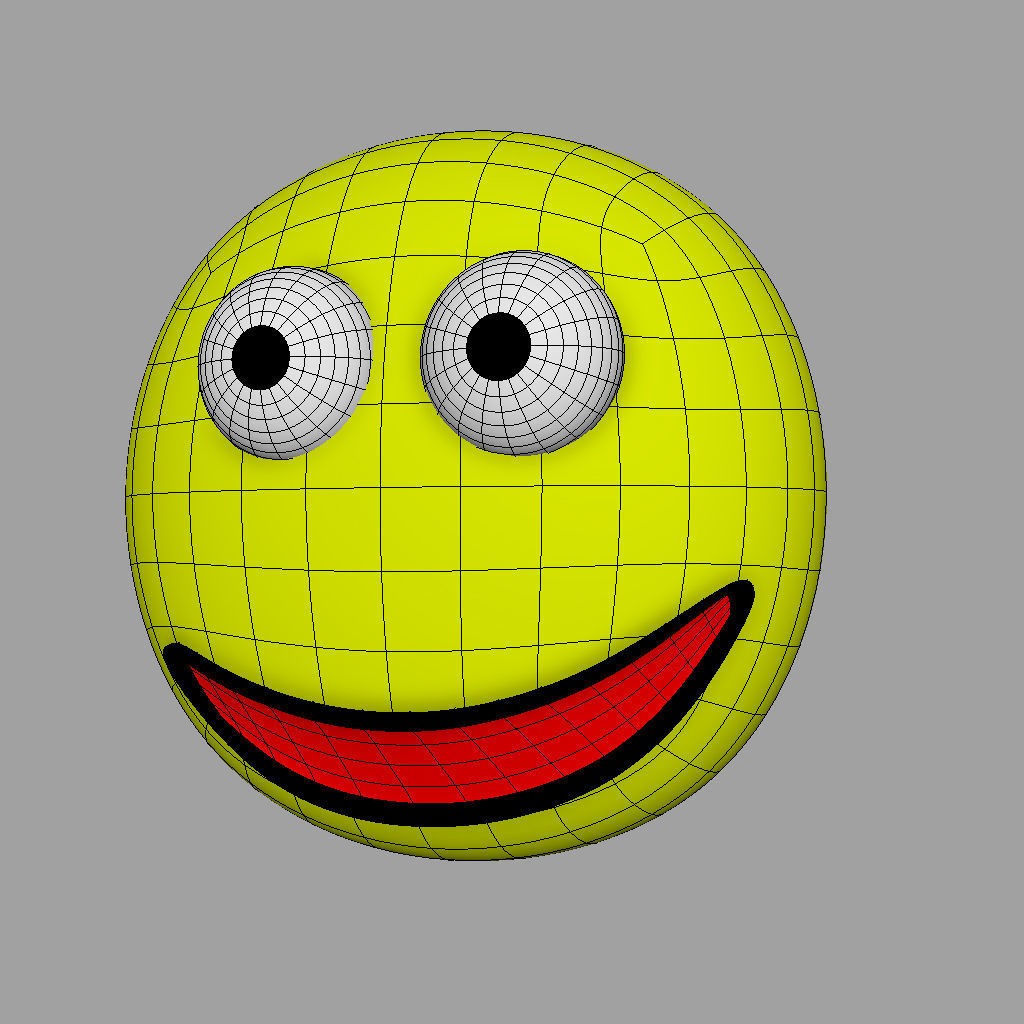 Smiley Face emoji Low-poly 3D model_7