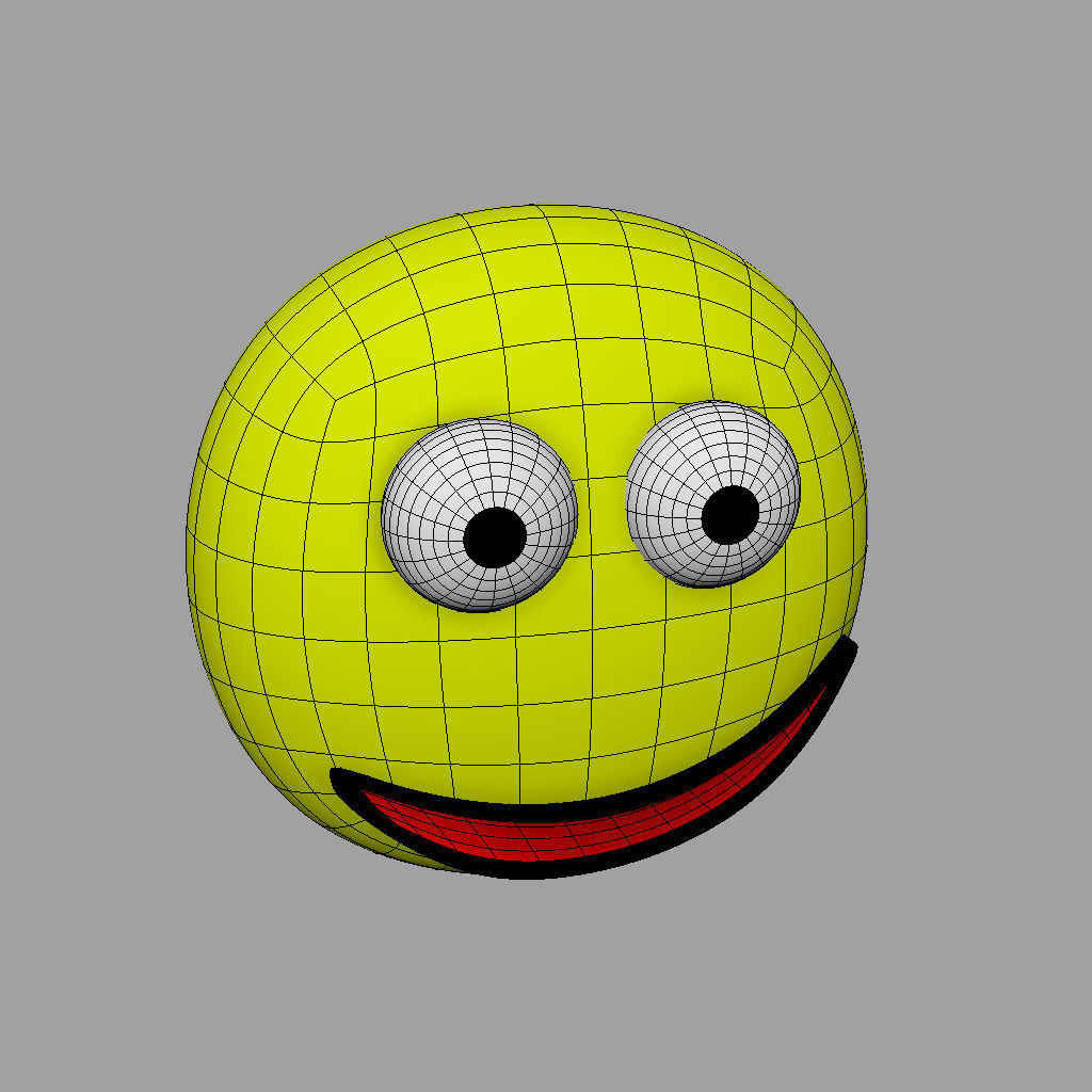 Smiley Face emoji Low-poly 3D model_6