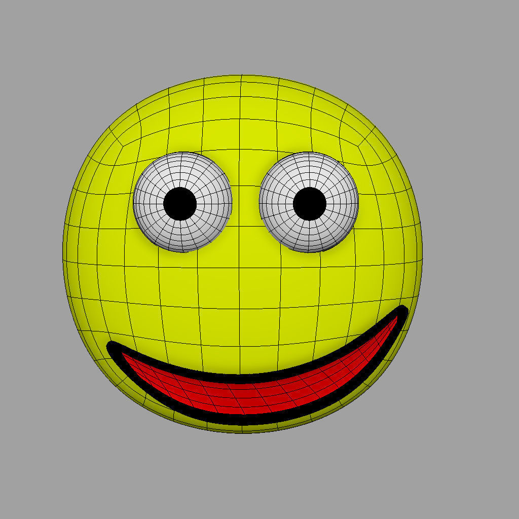 Smiley Face emoji Low-poly 3D model_5