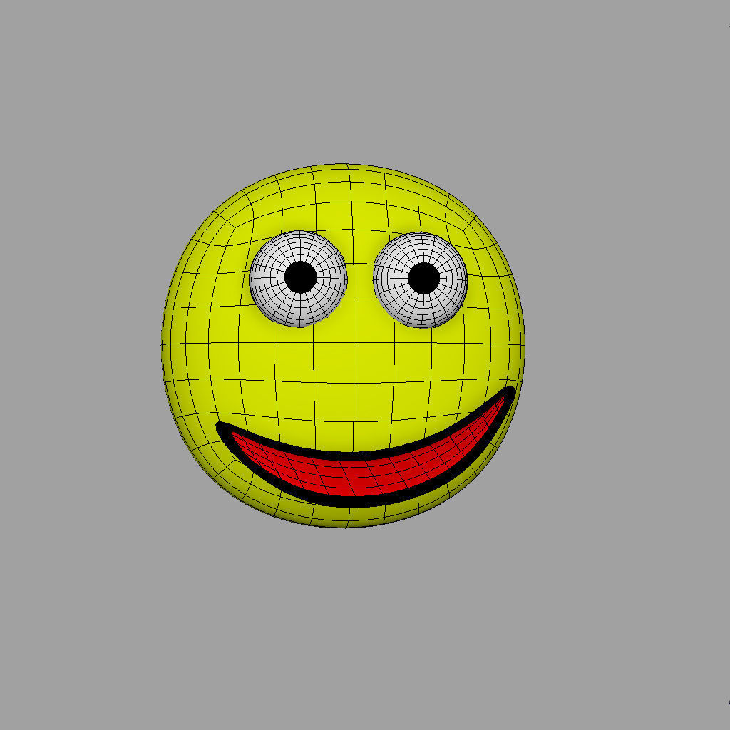 Smiley Face emoji Low-poly 3D model_4