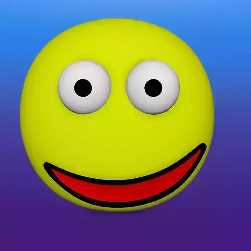 Smiley Face emoji Low-poly 3D model