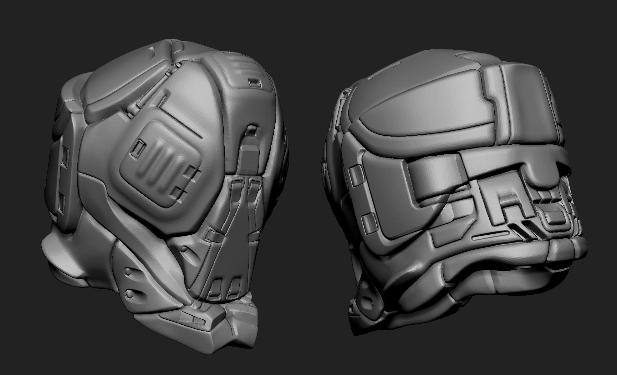 Sci-Fi Armor 9 Sculpt 3D model_6