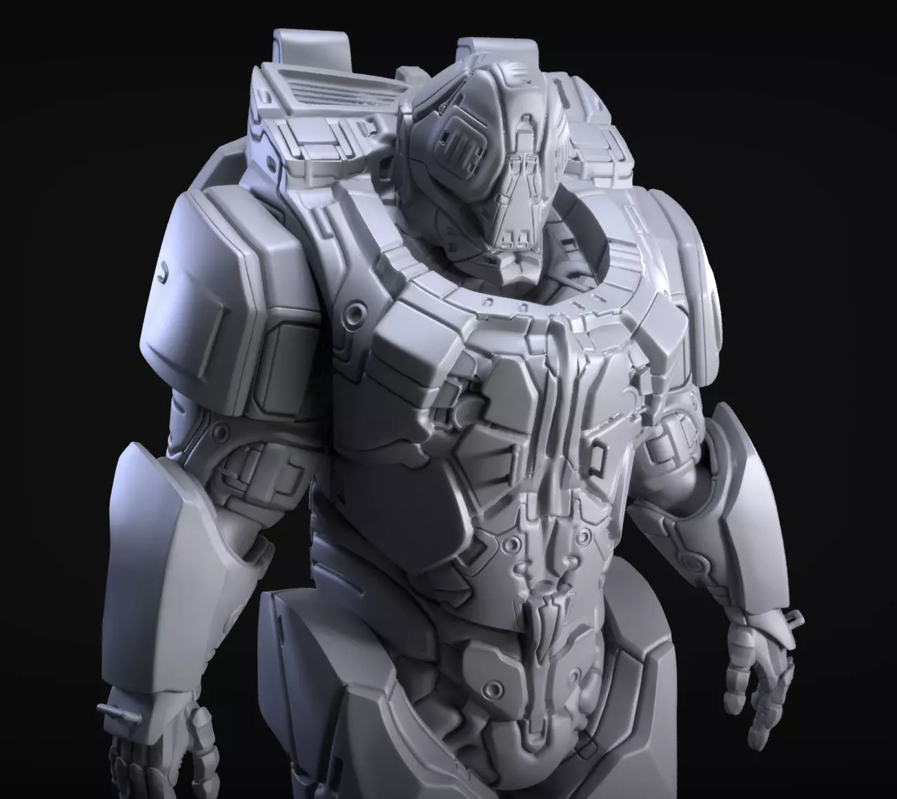 Sci-Fi Armor 9 Sculpt 3D model_0