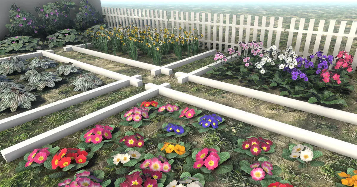 Garden Flowers and Herbs 2 Low-poly 3D model_0