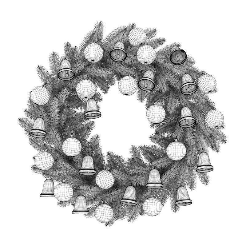 Christmas Wreath 2 3D model_1