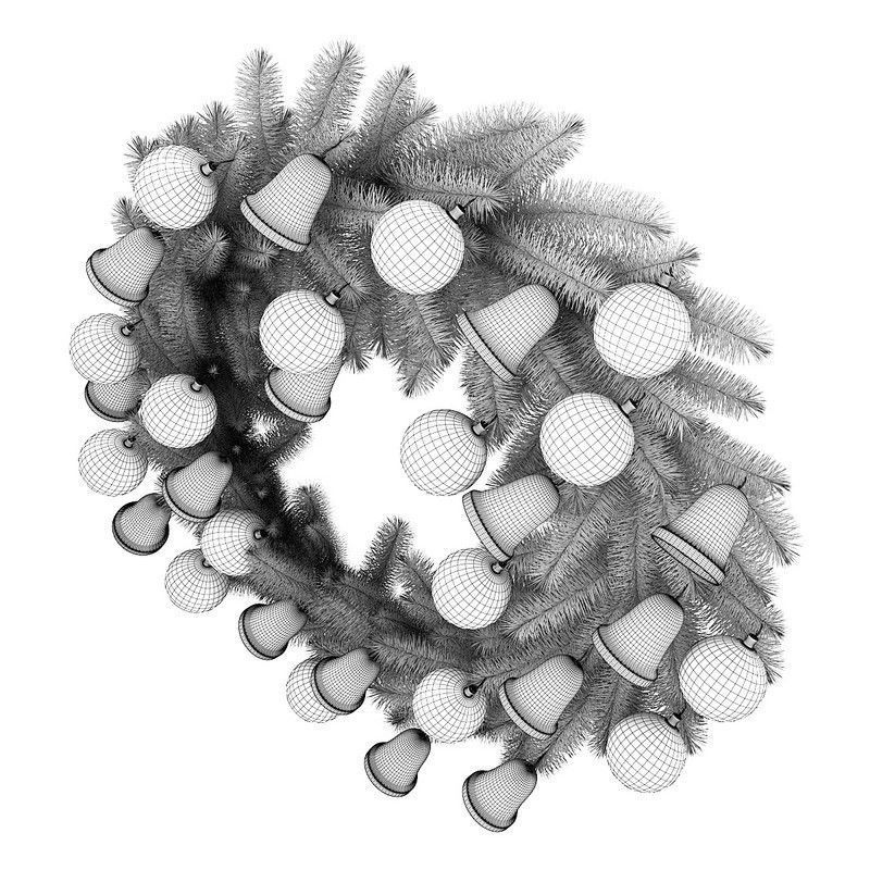 Christmas Wreath 2 3D model_3
