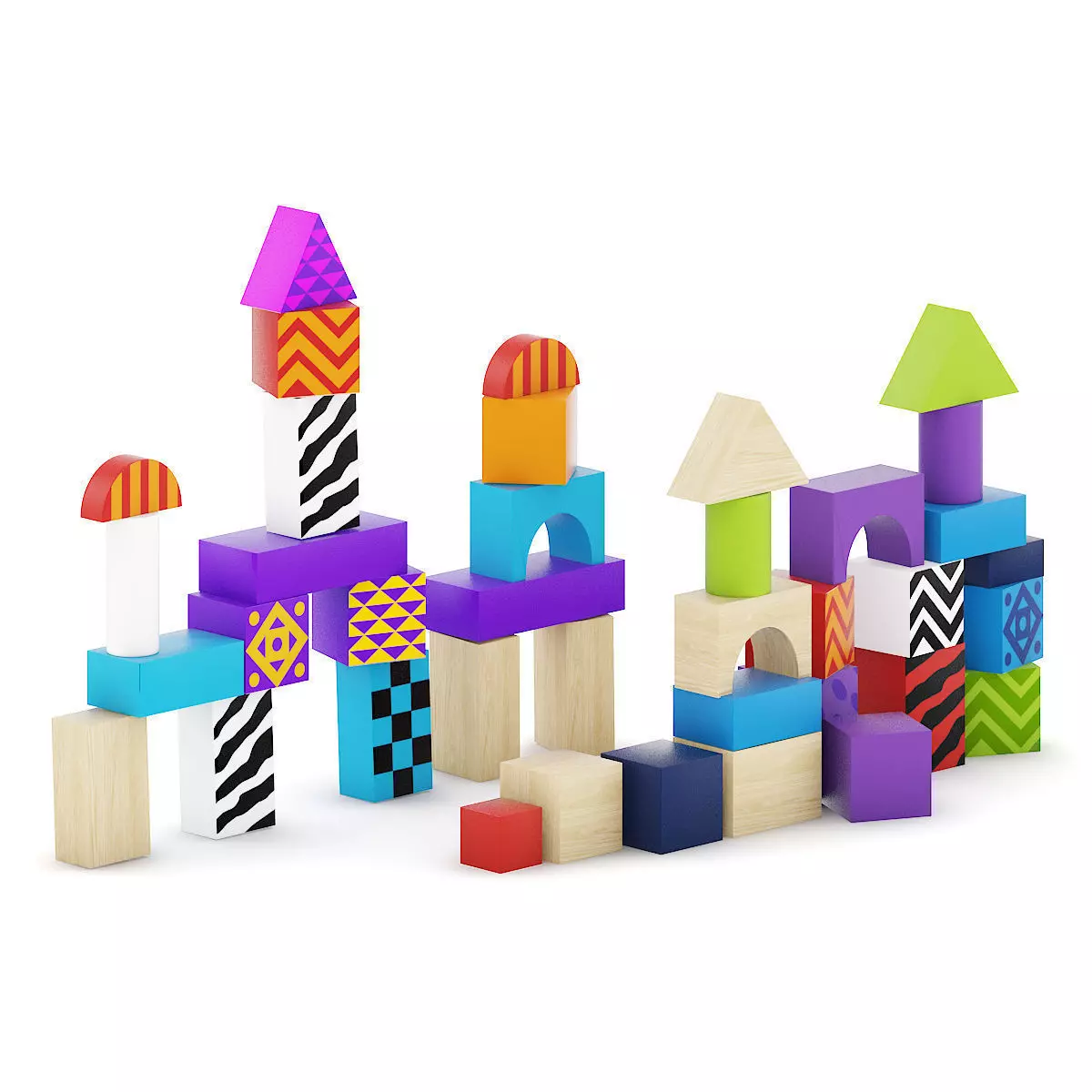 Wooden Blocks 3D model_0
