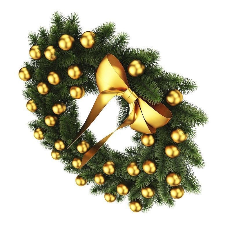 Christmas Wreath 4 3D model_2
