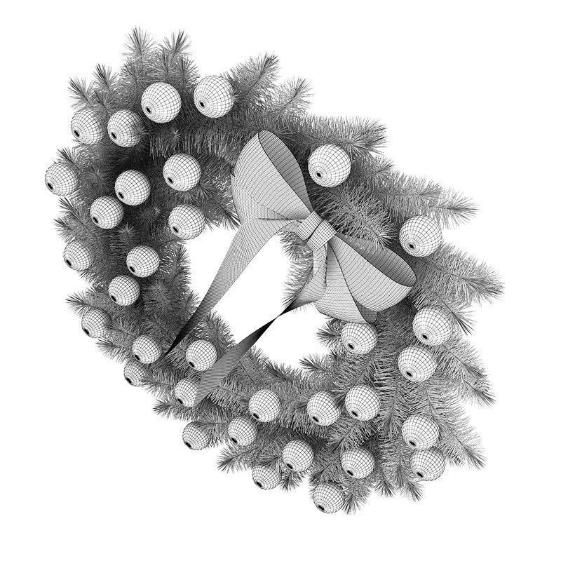 Christmas Wreath 4 3D model_3