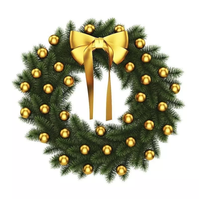 Christmas Wreath 4 3D model_0