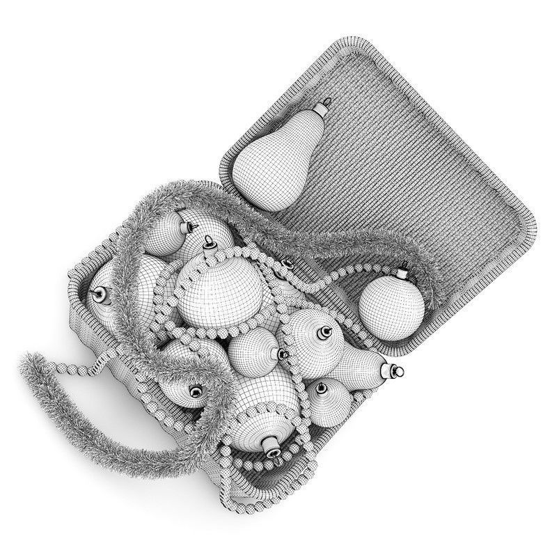 Box of Christmas Decorations 1 3D model_3