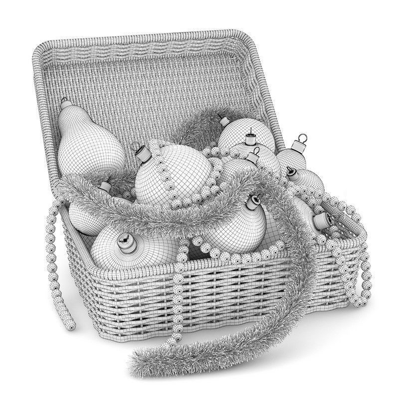 Box of Christmas Decorations 1 3D model_1