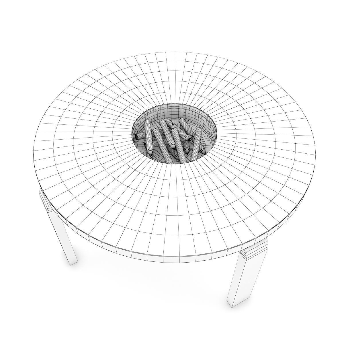 Chalkboard Table 3D model_3