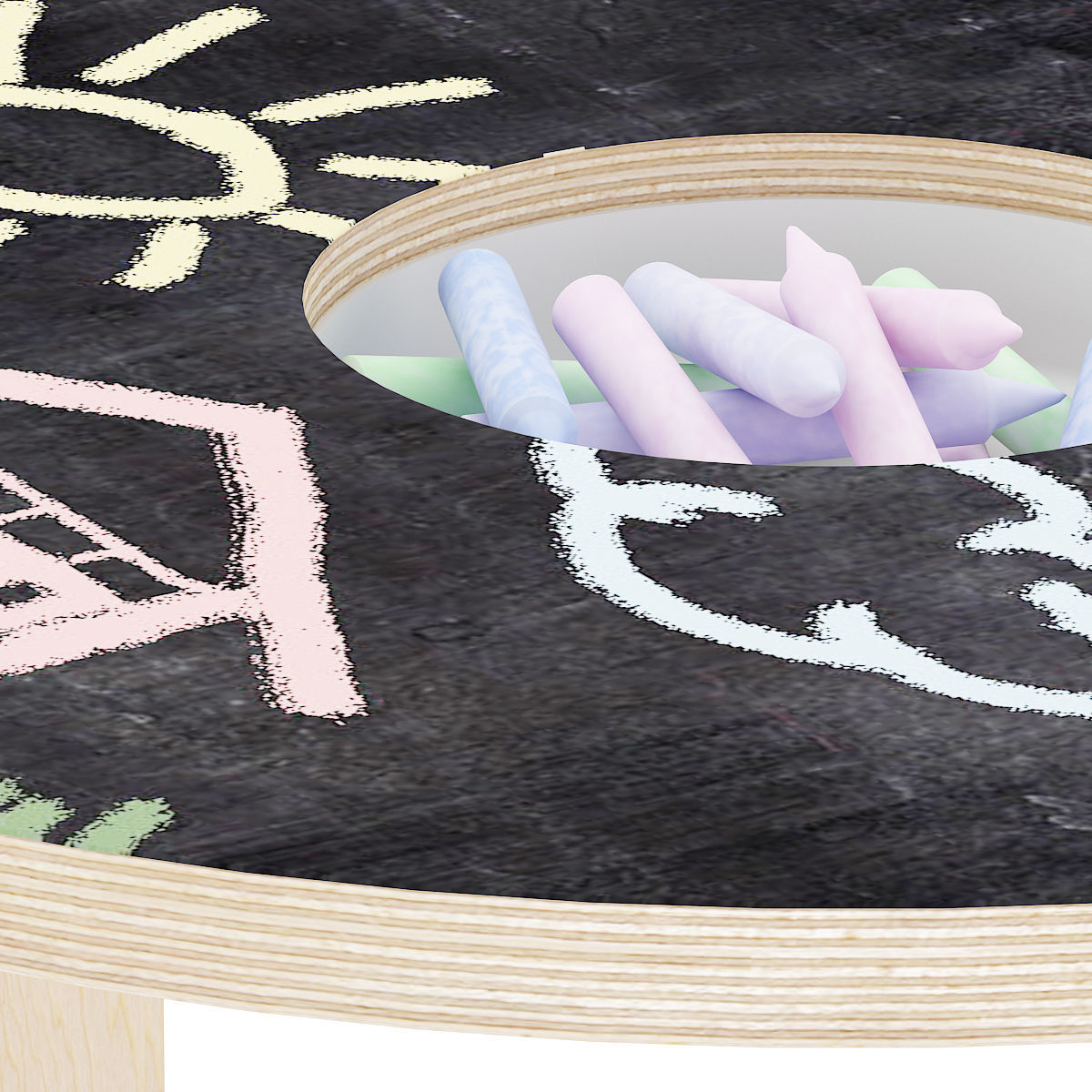 Chalkboard Table 3D model_4