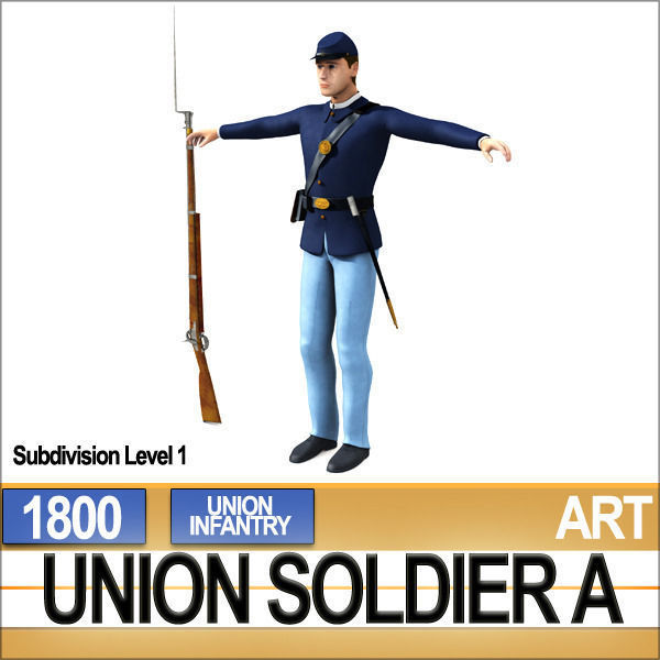 Civil War Union Soldier A Infantry 3D model_10