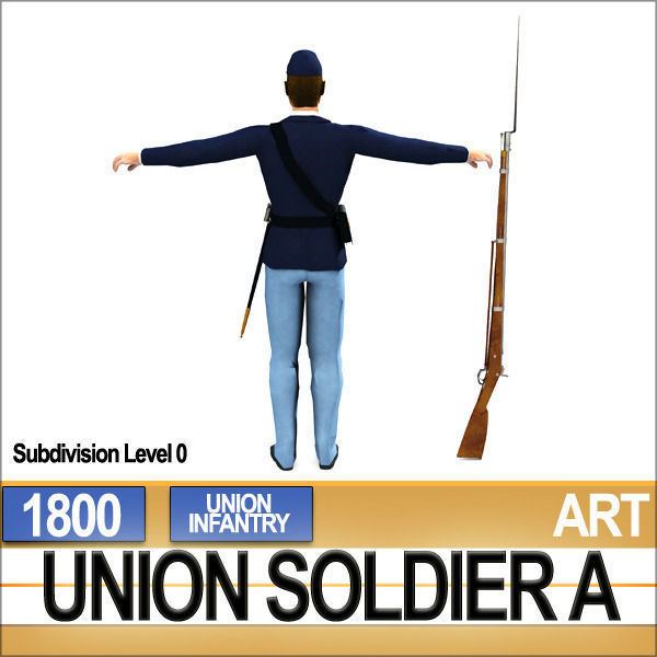 Civil War Union Soldier A Infantry 3D model_6