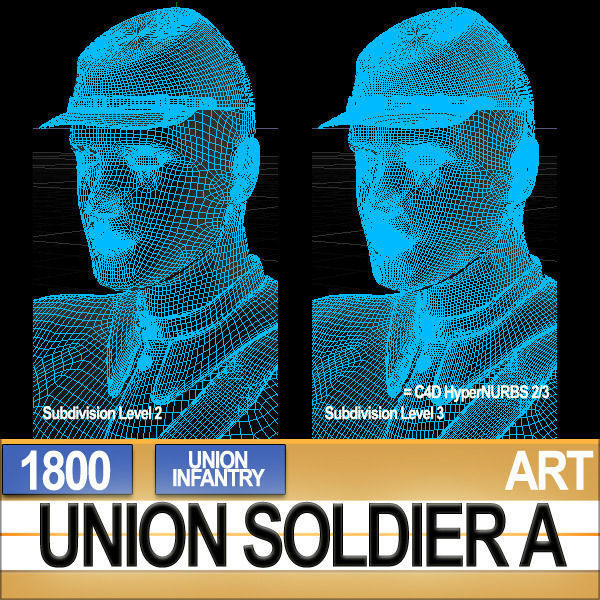 Civil War Union Soldier A Infantry 3D model_4