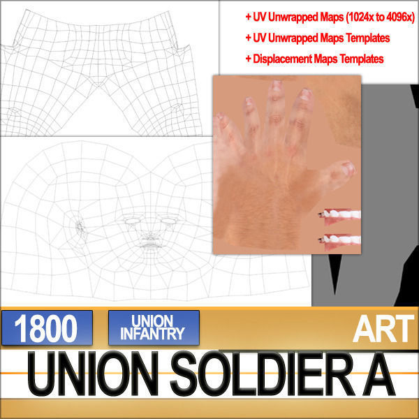 Civil War Union Soldier A Infantry 3D model_7