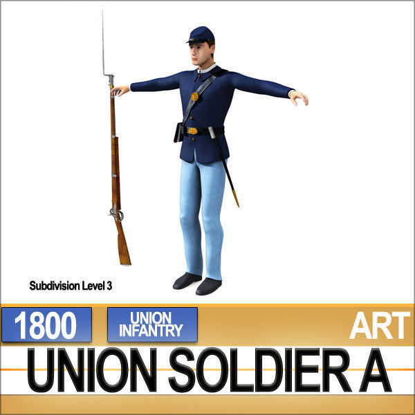Civil War Union Soldier A Infantry 3D model_11